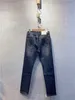 Designer Heren Jeans College stijl Leisure Fit Slim-been Broek Mannen Casual Solid Klassieke Rechte Denim Ontwerp Broek maat 29-402308