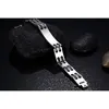 Vinterly Men Alert ID Bracelet Fashion Jewelry High Quality Rock Punk Black Silicone Stainless Steel Bangles For Link Chain226Z