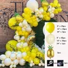 Decorazione per feste 116 pezzi Kit arco ghirlanda di palloncini bianchi gialli Grande foglio di alluminio Ananas Matrimonio Compleanno Decorazioni per baby shower