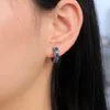 Hoop Huggie Korean Earrings 4mm/5mm 여자 3 색 지르콘 서클 드롭 이어링 힙합 패션 보석 액세서리