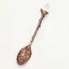 500pcs Vintage Carved Retro Pattern Coffee Tea Spoon Teaspoon Crystal Stirring Spoons Dessert Honey Ice Cream Scoop