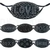 Letra poeira máscara rosto bling bling diamante máscara protetora pm2.5 máscaras de boca lavável Remable Rhinestones Festa máscaras RRA4280