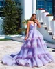 Muhteşem Dubai Arapça ASO Ebi Lilac Seksi Bir Çizgi Abiye Tüy Katmanlı Sevgiliye Balo Elbise Örgün Parti İkinci Resepsiyon Özel Durumlar