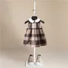 2020 baby zomer kleding 1-5t zuigeling kind baby meisje massief streep jurk solide prinsesjurk mouwloze partij kinderen jurken Q0716