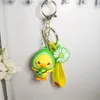Fashion-Ny Gummi hörlurar Duckling Keychain Gullig tecknad Frukt Duck Doll Bag Dekoration Små present