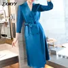 Mode kvinna klänning sommarblå acetat satin high-end kostym klänningar för kvinnor 210520