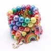 Multi Candy beads kids Lucky Jewelry Bracelet Happy Children Cartoon Mermaid Charms bracelets Kid gift M3926
