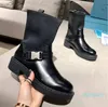 Bottes femme Luxurys Designers cuir véritable talon bas botte courte locomotive Martin chaussures montantes