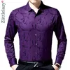 Moda maschile di marca Casual Business Slim Fit Camicia da uomo Camisa manica lunga floreale Camicie sociali Abbigliamento Jersey 8637 210721