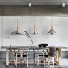 Luzes pendentes de abajur de alumínio de madeira nórdica para iluminação doméstica de jantar moderno de cabeceira de cabeceira