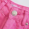 Za mulheres esticar jeans retos lavados de comprimento total cintura alta pernas largas calças de denim de bolso solto moda calças 210922