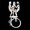 Grappige Lovers 'Key Chain Simulation Activity Happy Man Metal Fashion Couple Keychain Charm Keychain Ring Good Appeal Cadeau voor vrienden