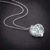 Collana con ciondolo medaglione piccolo a forma di cuore luminoso cavo, lega, croce, clavicola, catena, maglie, gioielli per donne e uomini