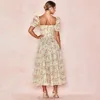 FABPOP Flower Print Sexy Long Women High Split Night Club Party Dresses Backless Bodycon Summer Dress Vestidos GB166 210709