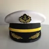 Capitaine Chapeau Mâle Seaman Big Cap Maritime Crew Blanc Marine Sailor Stage Performance Chapeaux Large Bord