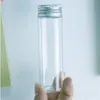 30*100*21mm 50ml Glass Bottles Aluminium Lid Perfume Liquid Container Empty Transparent Clear Gift Wishing Jars 24pcslotgood qty