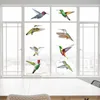 Наклейки на стену Увеличить наклейка Hummingbird Window 3D Трехмерная трехмерная птица Предупреждение Предупреждение о предпосылке Украшение фона