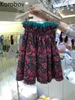 コロバフ韓国の高さ洗い股関節ラインスカート夏の新しいボヘミアンホリデープリーツJupe FemmeレトロプリントFaldas 210430