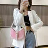 Shopping Bags Ladies Fashion Canvas Pearl Chain Dating Shoulder Handbag Underarm Rectangular Lock Courier Travel Mobile Purses Sac 220309