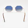 Ray gradient spolaryzowane lady okulary przeciwsłoneczne sześciokątne moda Słońca szklanki luksusowe kobiety zupełnie nowe metalowe metalowe aa modne odcienie Oculos Raies zakaz fplm