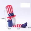 DHL Wholesale 50pcs Statek American Independence Day Gnome Plush Toys Red Blue Handmade Patriotyczny Karf Doll Diving Dift Dekoracja domu