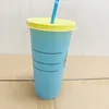 نجم باكز الحرارية كوب شرب كأس الباردة للتغيير البلاستيك تغيير القش المواد القش مواد PP