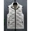 Men's Vests Puffer Vest Winter Warm Padded Waistcoat Glued Quilting Pure Color Jacket Stand Collar Outwear Male Clothes