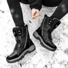 Moipheng kvinnor stövlar varm vinter plysch mid-calf vattentät damer booties svart plus storlek pu läder stövlar kvinnor botas mujer 211009