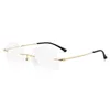 Mode lunettes de soleil cadres alliage de titane lunettes sans monture cadre hommes ultra-léger lunettes rondes myopie Prescription pour femmes optique oeil Gla