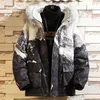 mens puffer parka com capuz de pele