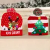 LED Knitted Christmas Hat Beanie 2022 New Year Party Light Up Beanies Winter Hats Bonnet Enfant Kids Adults Christmas Decor Y21111