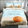 Bedding Sets Supplies Home Textiles & Garden Green Bed Linen Duvet Er Set Quilt Case And Pillow Shams 140X210Cm King Queen Fl Twin Size Beds