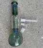 26CM 11 tums glasbongar Grön vintage blandad färg vattenpipa vridet filterrör Oljeriggar Bubbler Vattenpipa Bong 14mm skål