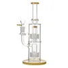 2022 14mm Kvinna Vattenglas Bongs Oljeplattform Birdcage Perc Hookahs Double Stereo Matrix Tjockt glas Rökning Rör LBLX210401