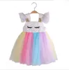 Baby Girl Summer Dress Rainbow Mesh Tutu Jurk Toddle schattig feest Suars jurken Kinderen prinsesjurk baby kinderkleding