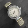 MissFox Sweet Princess Lady Relógios Pérola Elegante Ins Estilo Branco Gold Wrist Watches Mulher Completo Diamante Bezel relógio para mulheres