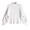 fashion autumn and winter ladies turtleneck pullover Thick Pink sweater women white loose bat sleeve Knittedwear pull femme 210604