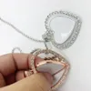rotary 32mm peach heart 3pcs Custom Photo Men Women Personalized Jewelry Customized Any Picture Stainless Steel Rope Pendant Necklace