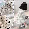 2022 Nuovo arrivo cuore stampato collare della bambola moda abiti da principessa per le ragazze 2-6 anni carino bambini sciolto cotone vestito casuale Q0716