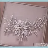 JewelryForseven Sier Color Crystal Bridal Band Pins Rhinestone Leaf Tiara Jewelry Wedding Hair Aessories JL Drop Delivery 2021 KECDB