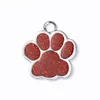 Metal Pet Tag Zink Alloy Tillbehör Epoxi Identitetskort Hund Varumärke Fotspår Form Katt Hundkrage Smycken Tillbehör