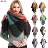 Ethnic Clothing 2021 Europe America Winter Style Scarf Ladies Thickened Warmth Shawl Women Plaid Warm Cashmere Scarves Shawls