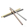 214*9mm 304 Colorful Stainless Steel Straw Reusable Drinking Straws Straight Metal Straw Tea Coffee Tools T500613