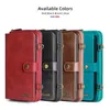 Oblique Straddle läderplånbok för Apple 5 6 7 8 11 12 13 Pro X Xs Max Deta Chable Magnetic Case Card Slots Leather Cover Bag