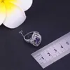 orecchini anello collana set viola zircone cubico set di gioielli color argento per le donne gioielli da sposa matrimonio / set di fidanzamento H1022