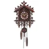 Wall Clocks ALIM Vintage Wood Cuckoo Clock Hanging Handcraft For Home Restaurant Decoration Art Swing Living Room221z