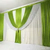 Party Decoration 3m High X 6m Width Wedding Backdrop With Swags Event And Fabric Purple Curtains Including Middle Sequin