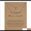 Necklaces & Pendants Jewelry Drop Delivery 2021 Creative Double Layer Alloy Dragonfly Pendant Necklace With Paper Card Kc Gold Charm Chokers