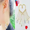 Women's alloy plating without pierced bullet earrings long exaggerated and generous tassel earrings GC392