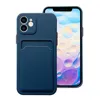 Kaartsleuf Skin Feel TPU -hoesjes voor iPhone 14 Plus 13 Pro Max 12 Mini 11 XR XS X 8 7 6 iPhone14 MADE Credit ID -kaarten Pocket Hand Fored Matte Soft Phone Back Cover